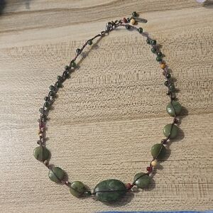 Altiplano Handmade Peridot Gemstone Woven Beaded Necklace Boho 💫